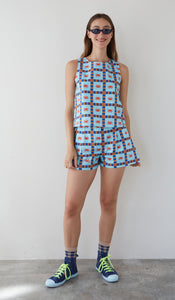 Ana Crab Short in Turq/Red