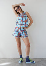 Load image into Gallery viewer, Ana Crab Top in Turq/Red
