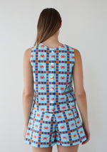 Load image into Gallery viewer, Ana Crab Top in Turq/Red
