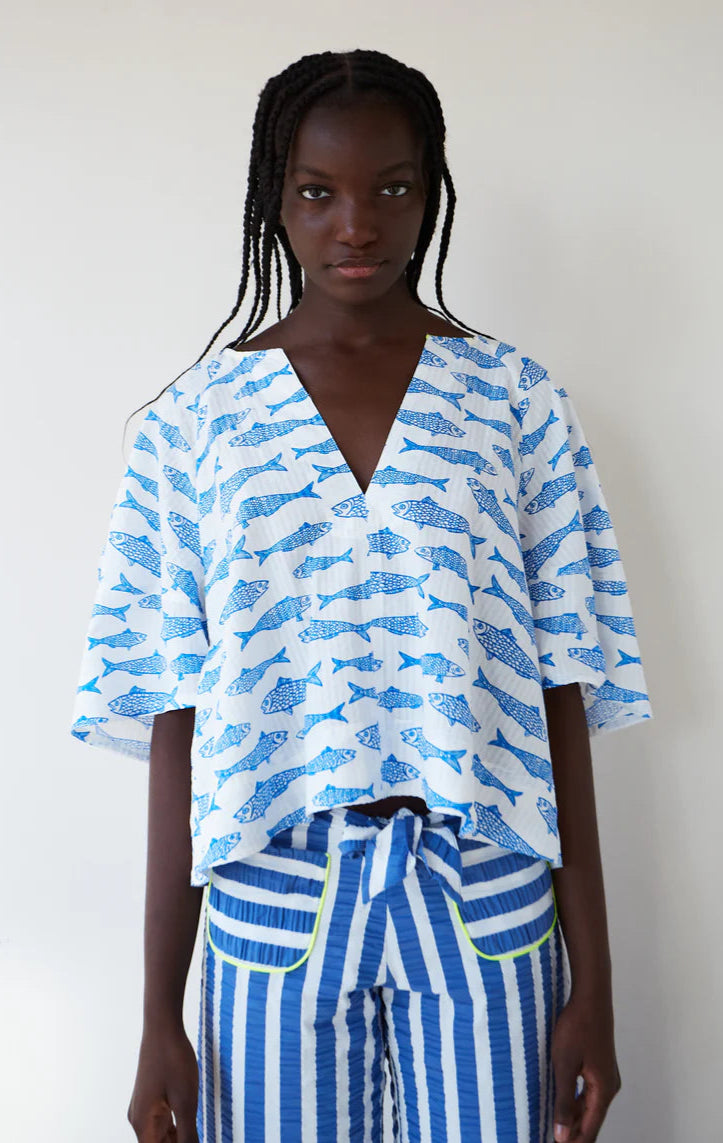 Soplo Fish Shirt in Blue
