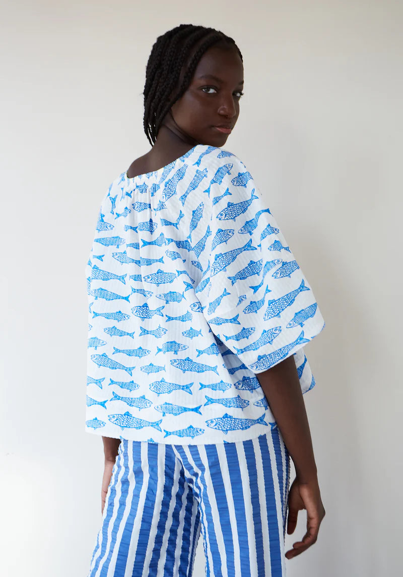Soplo Fish Shirt in Blue