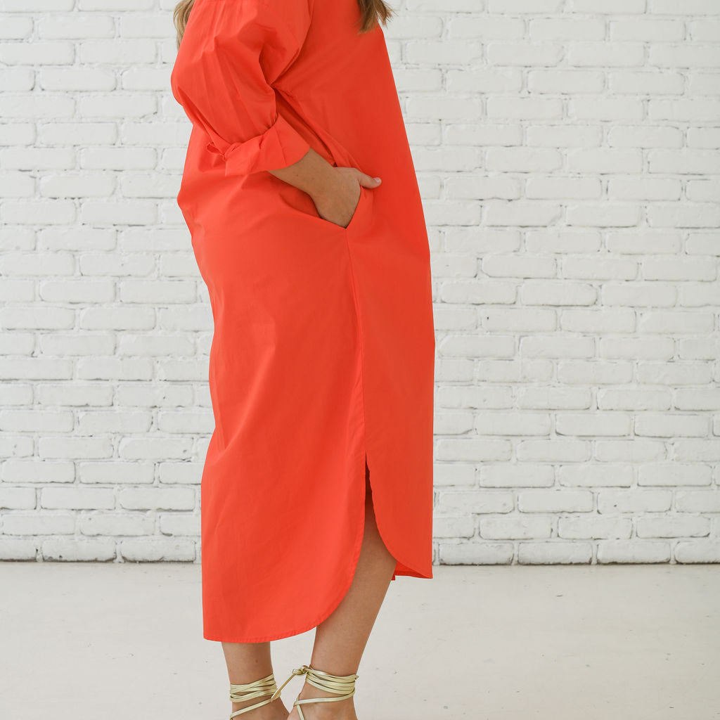 Piper Long Dress in Orange