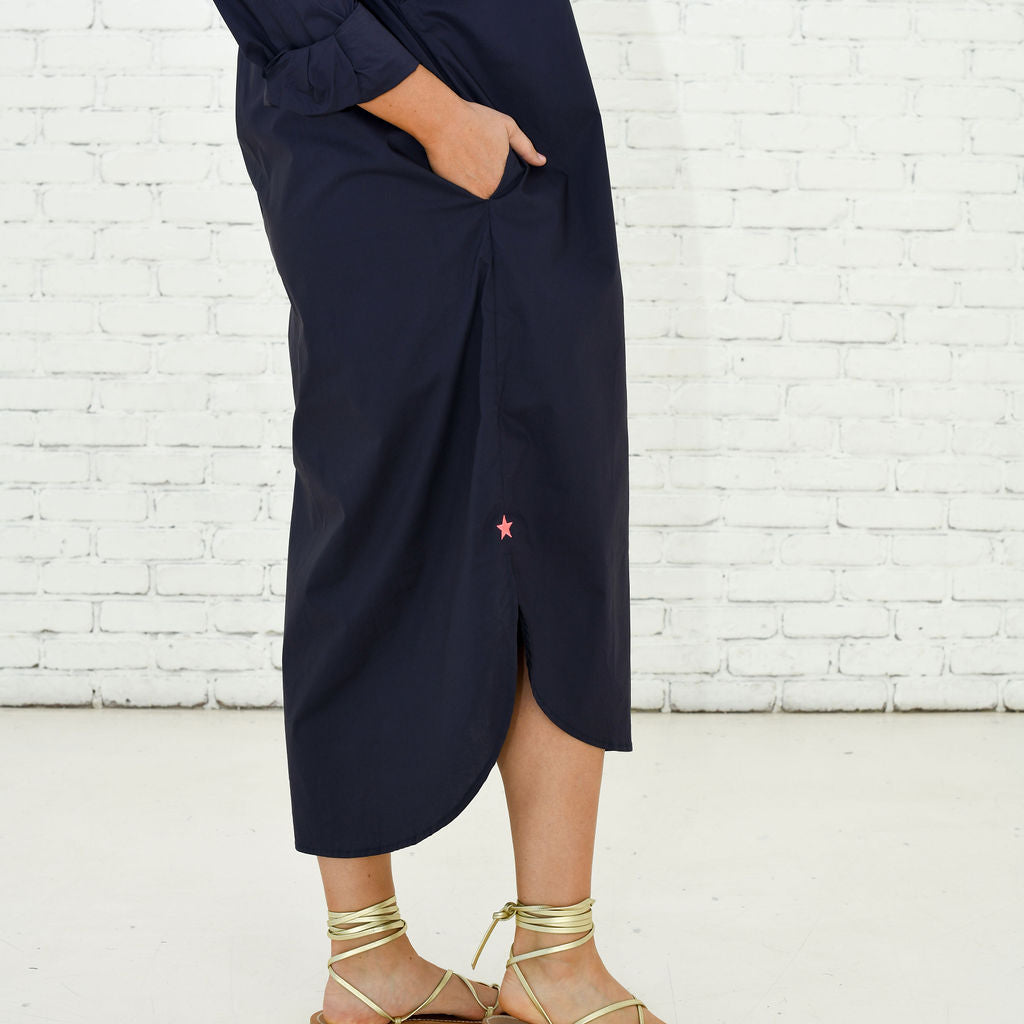 Piper Long Dress in Navy