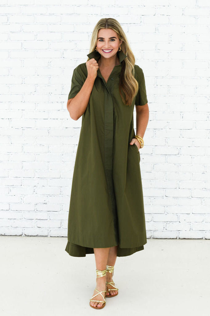 Millie Long Dress in Olive
