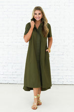 Load image into Gallery viewer, Millie Long Dress in Olive
