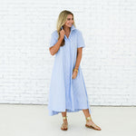 Load image into Gallery viewer, Millie Long Dress in Blue Stripe
