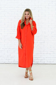 Piper Long Dress in Orange