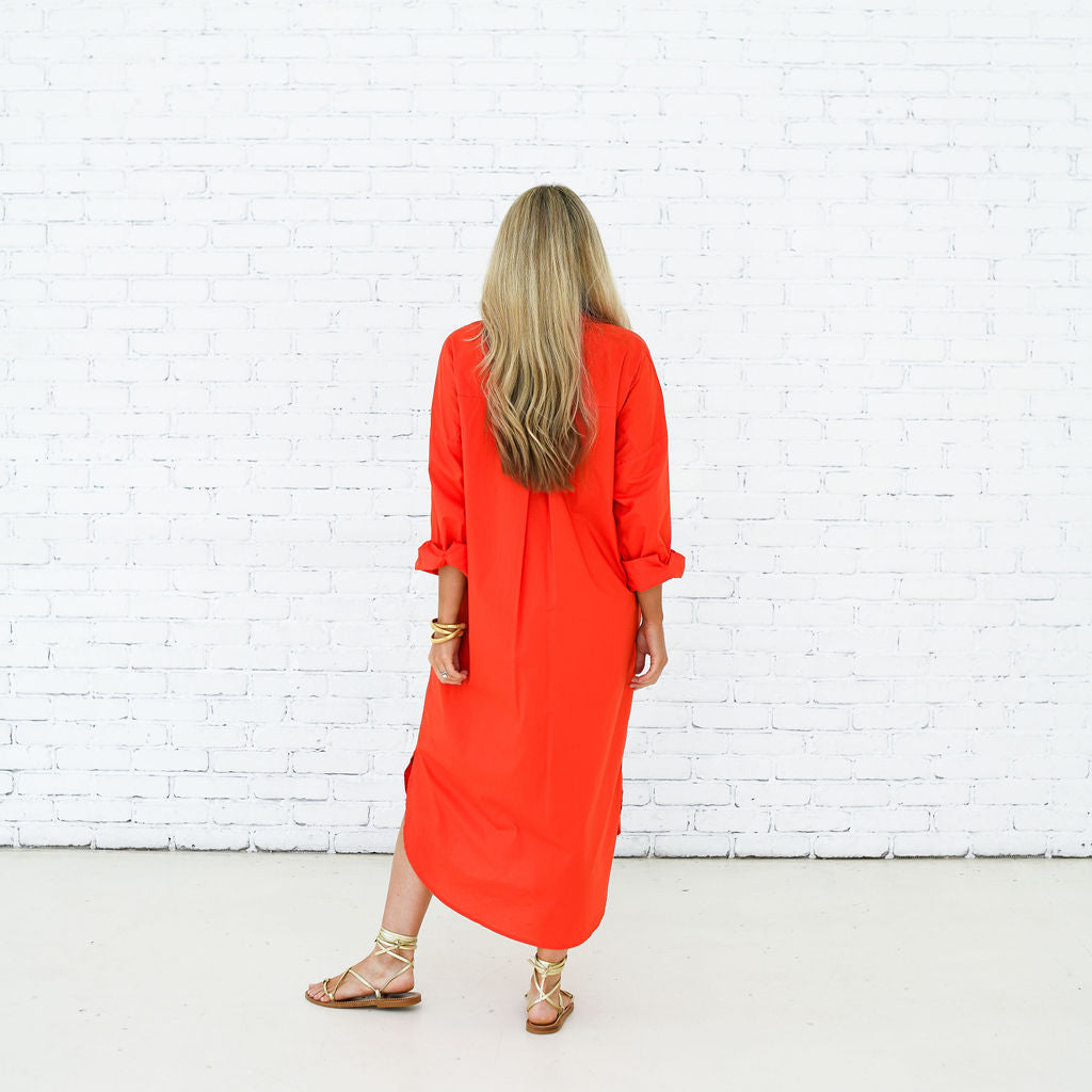 Piper Long Dress in Orange