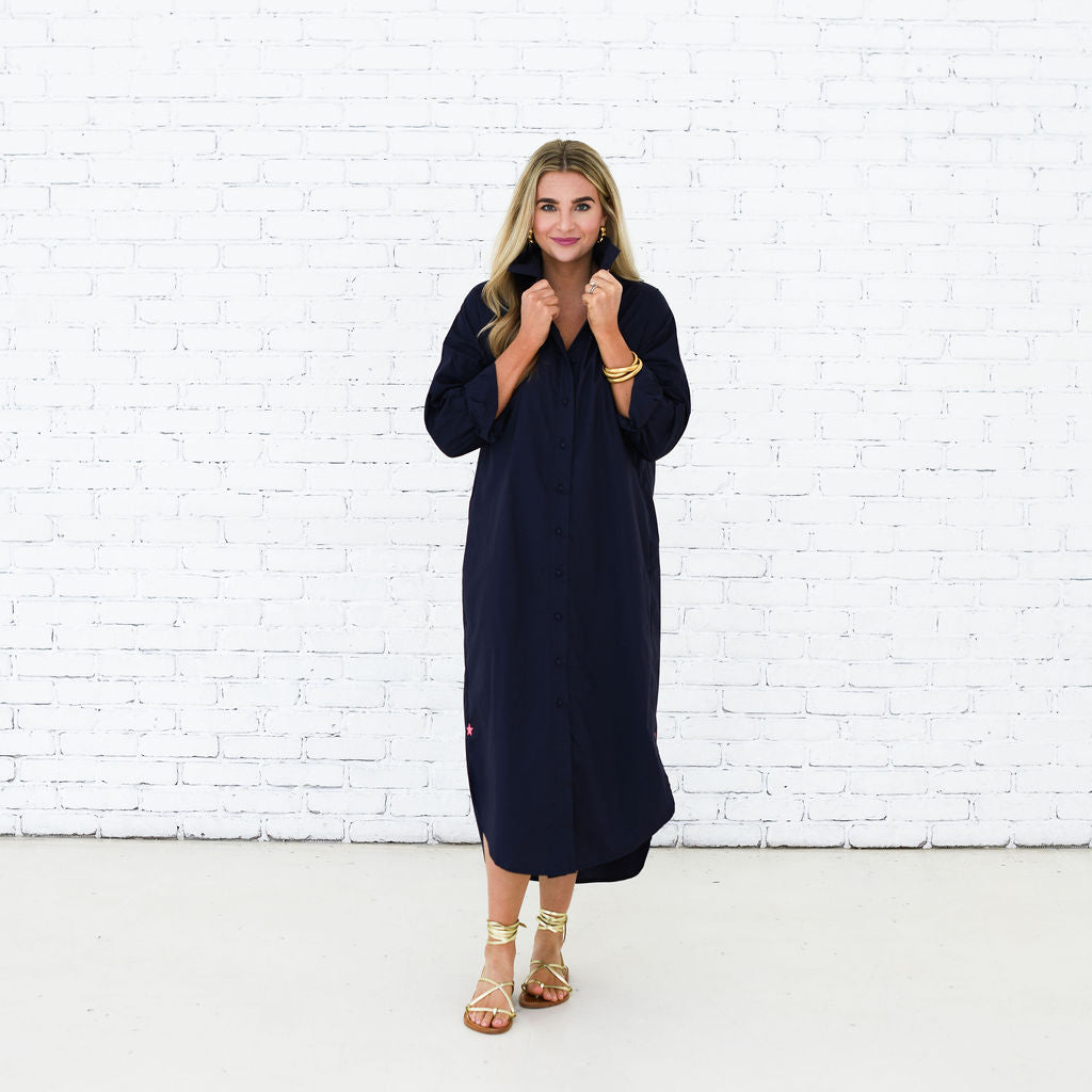 Piper Long Dress in Navy