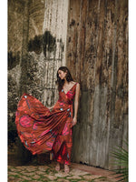 Load image into Gallery viewer, Mikki Maxi Dress in Copper Leaves
