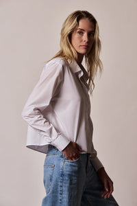 The Long Sleeve Boxy Crop in White