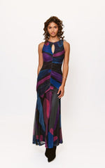 Load image into Gallery viewer, Julia Maxi Dress in Black Multi Mid Century
