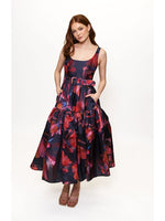 Load image into Gallery viewer, Alice Maxi Dress in Navy Multi Breezy Watercolor Blooms

