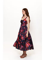 Load image into Gallery viewer, Alice Maxi Dress in Navy Multi Breezy Watercolor Blooms
