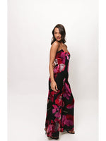 Load image into Gallery viewer, Nalini Jumpsuit in Black Romantic Watercolor Floral
