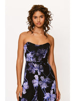Load image into Gallery viewer, Venina Jumpsuit in Navy Two Tone Vining Buds
