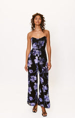 Load image into Gallery viewer, Venina Jumpsuit in Navy Two Tone Vining Buds
