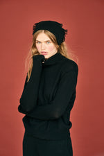 Load image into Gallery viewer, Distressed Triangle Cashmere Scarf in Black
