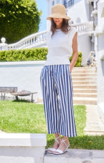 Load image into Gallery viewer, Sadie Trouser in Navy Stripe
