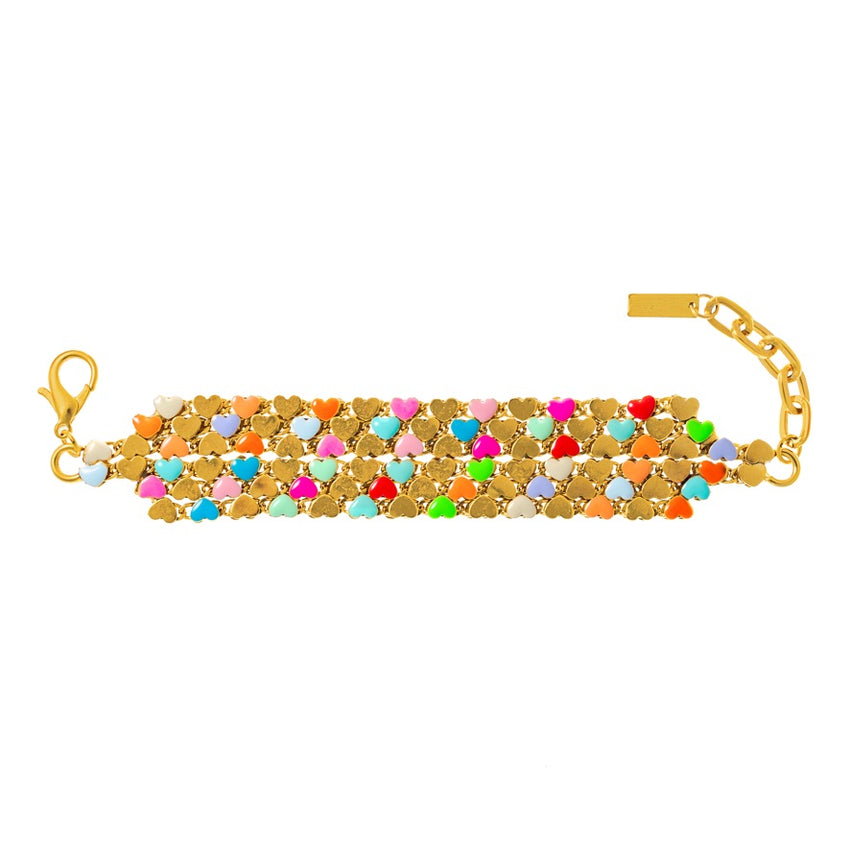 Luz Bracelet in Multi Hearts