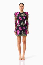 Load image into Gallery viewer, Amaya Long Sleeve Mini Dress in Multi Floral
