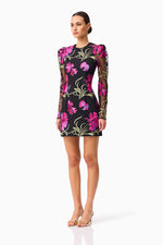 Load image into Gallery viewer, Amaya Long Sleeve Mini Dress in Multi Floral
