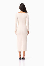 Load image into Gallery viewer, Paloma Long Sleeve Midi Dress in Black and White
