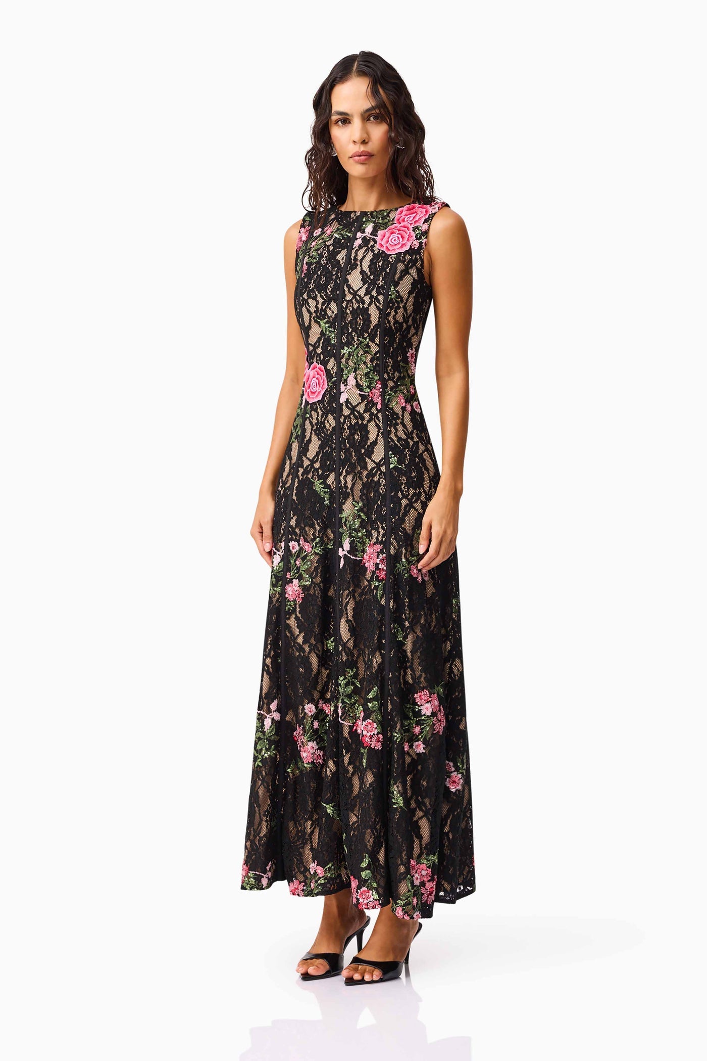 Morgaine Gown in Black Floral
