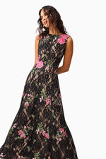 Load image into Gallery viewer, Morgaine Gown in Black Floral
