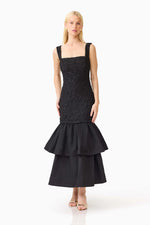 Load image into Gallery viewer, Alexandra Tiered Dress in Black
