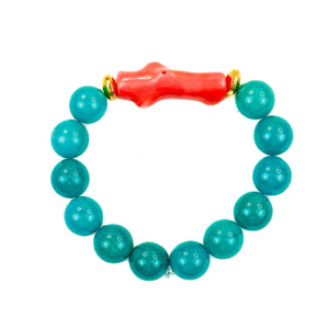 Sally By the Seashore Bracelet in Coral