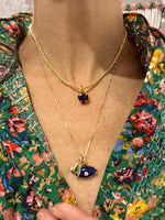 Load image into Gallery viewer, Rope Chain Heart Charm Necklace in Amethyst
