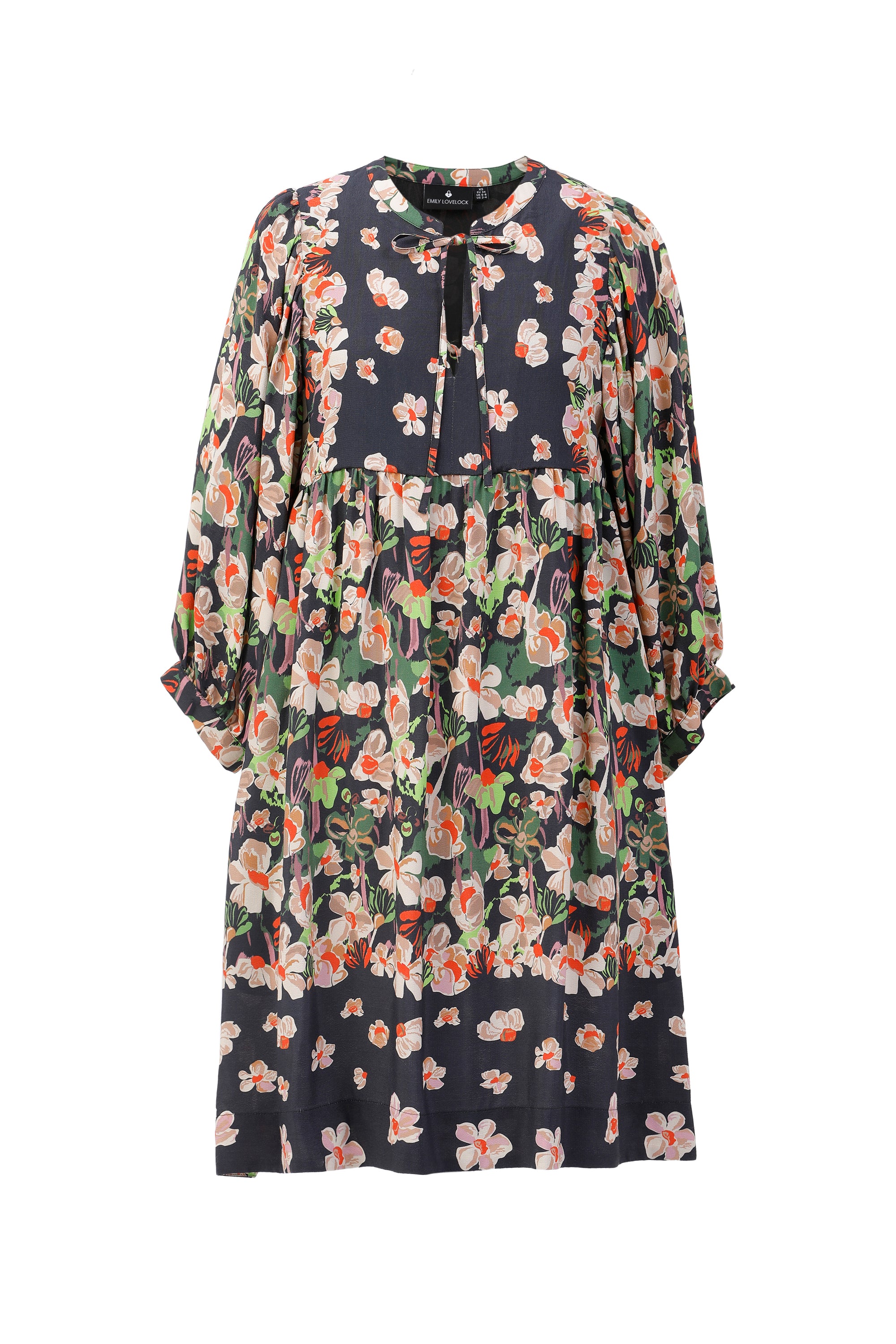 Melinda Print Dress in Black