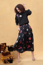 Load image into Gallery viewer, Cecil Printed Skirt in Black
