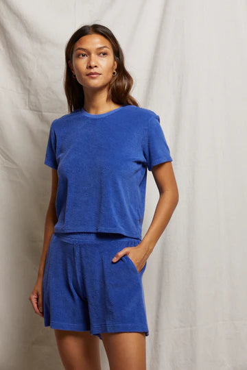 Short Sleeve Eve Crew Neck Tee in Violet Blue
