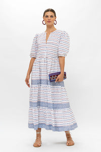 Puff Maxi Dress in Ellis Blue