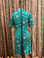 Load image into Gallery viewer, Dessie Shirt Dress in Sea Cove Green/Pink
