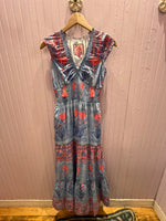 Load image into Gallery viewer, Caroline Maxi Dress in Turquoise Tulip
