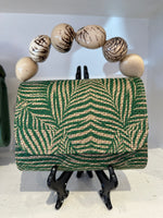 Load image into Gallery viewer, The Nica Rattan Clutch in Palma Green
