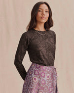 Load image into Gallery viewer, Cecelia Floral Long Sleeve Top in Java
