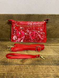 Alex Bag in Red with White Pinks Splatter