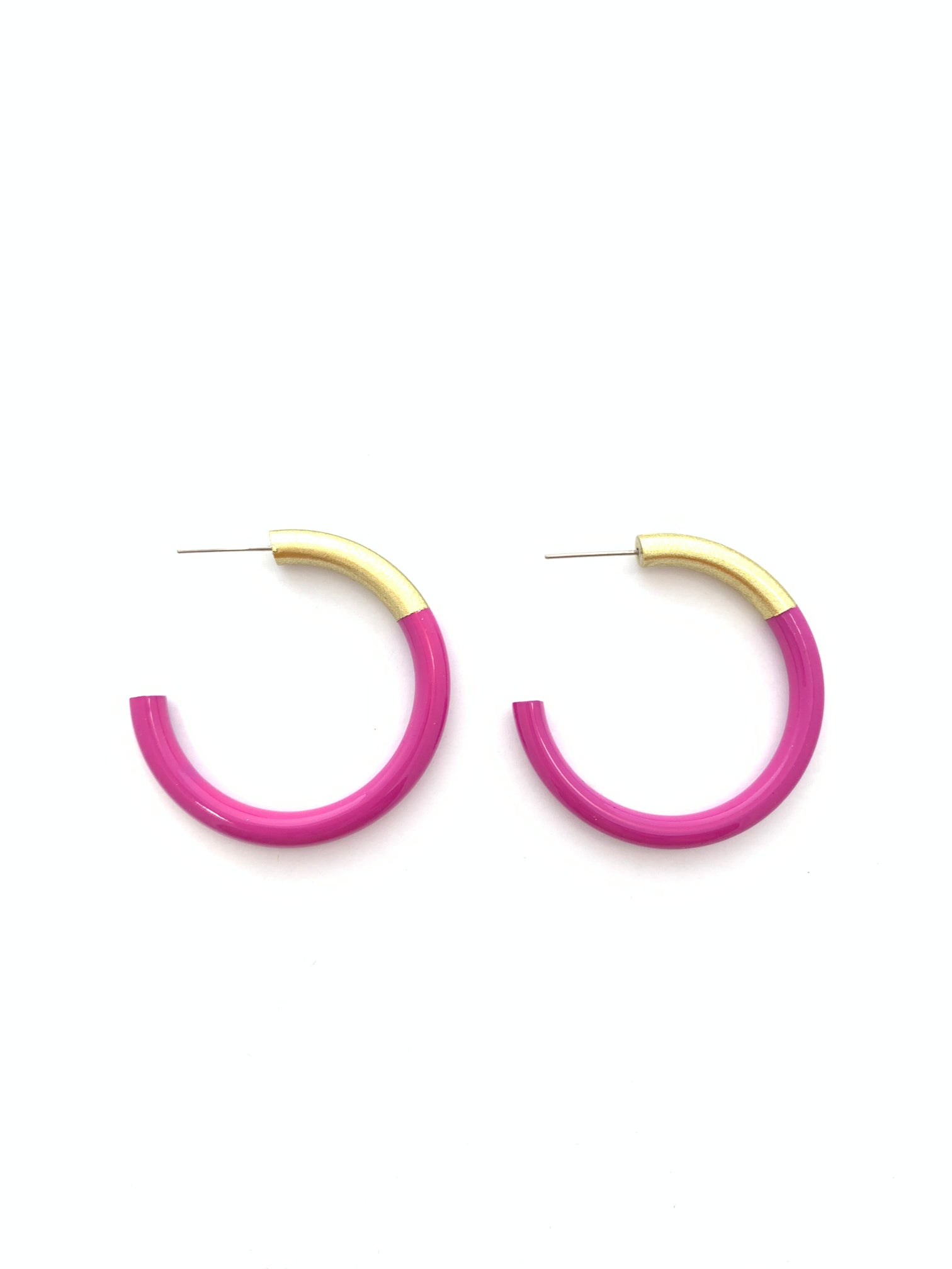 Liz Medium Hoops in Fuchsia