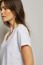 Load image into Gallery viewer, Frankie Cotton V-Neck Tee in White
