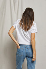 Load image into Gallery viewer, Frankie Cotton V-Neck Tee in White
