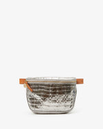 Load image into Gallery viewer, Fanny Pack in Metallic Croco Silver
