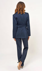 Load image into Gallery viewer, Katherine Waist Tie Blazer in Navy
