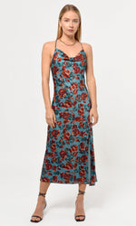 Load image into Gallery viewer, Valencia Eco Satin Slip Dress in Misty Blue
