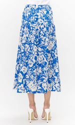 Load image into Gallery viewer, Kela Drop Waist Maxi Skirt in Blue/Cream
