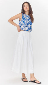 Ana A Line Midi Skirt in White