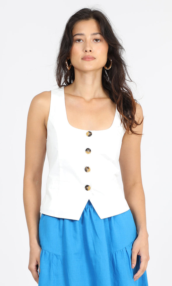 V-Neck Hardware One-Piece Swimsuit